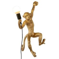 CHABEI Industrial Wall Lighting Fixture Vintage Resin Monkey Light Wall Lamp for Living Room Childrens Kids Bedroom Club Decoration (Gold)