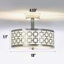 SOTTAE Luxurious Semi Flush Light Fixture Chrome Finish 2 Lights Glass Diffuser Flush Mount Ceiling Light,Ceiling Lamp Fixture for Bedroom,Living Room,Kitchen, Hallway (Diameter:13'')