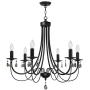 Lucidce Crystal Chandelier Lighting Modern Dining Room Lighting Fixtures Hanging Black 6 Lights Candle Island Pendant Lighting for Bed Room Living Room