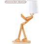 25inch LED Wooden Table Lamp for Living Room Bedroom and Study Desk, Humor Changeable Shape Desk Lamp,Beside Table Lamp with DIY Lampshade and White Light