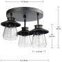 Globe Electric Nate 3 Oil Rubbed Bronze Semi-Flush Mount Ceiling Light with Clear Glass Shades 60879