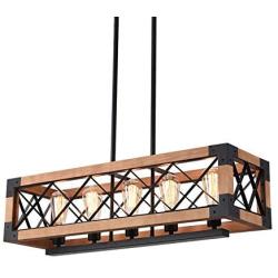 OYI 1 Farmhouse Hanging Fixture Retro Ceiling Light, Brown