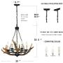 SDlighting Resin Antler Chandelier, 6 Light 30'' Diameter 25.5'' Tall Pendant Light Fixture for Living Room Dining Room Kitchen Island