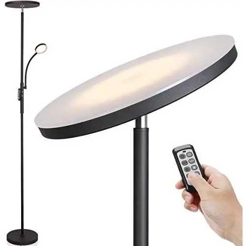 Led Floor Lamp - Soarz Torchiere Floor Lamp with Adjustable Reading Lamp,2000lumens Main Light and 400lumens Side Reading Light for Living Room, Bedroom, Office, Work with Remote Control, Matte Black Led Floor Lamp - Soarz Torchiere Floor Lamp with Adjustable Reading Lamp,2000lumens Main Light and 400lumens Side Reading Light for Living Room, Bedroom, Office, Work with Remote Control, Matte Black