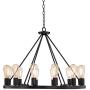 Lacey Black Wagon Wheel Chandelier 28'' Wide Modern Industrial Rustic Open Round Frame LED 12-Light Fixture for Dining Room House Island Entryway Bedroom Living Room - Franklin Iron Works