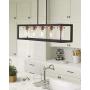 Zeyu 5-Light Kitchen Island Lighting, Modern Linear Pendant Light Fixture, Oil Rubbed Bronze and Gold Finish with Clear Glass, 013-5 ORB+BG