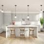 Cuaulans Industrial 1 Pack Bubble Glass Mini Pendant Light, Artique Brass Vintage Farmhouse Ceiling Hanging Lighting Fixture with Adjustable Wire for Kitchen Island Window Dining Room Bar