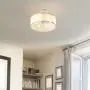 Tangkula Industrial Ceiling Light Fixture, Fabric Drum-Shaped Shade, Semi Flush Mount Ceiling Light w/ Metal Hanging Kit, 6-Light Close to Ceiling Light for Dining Room, Bedroom, Cafe, Bar, Entryway