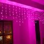 YOLIGHT 13ft 96 LEDs Icicle Curtain String Drop Lights, Indoor Outdoor Decoration for Festival Wedding Party Patio Garden (Pink)