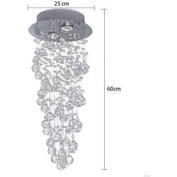 Crystal Rain Drop Chandelier Modern Flush Mount 2-Light Ceiling Light Fixture for Dining Room Bedroom Livingroom (2GU10 Bulbs)
