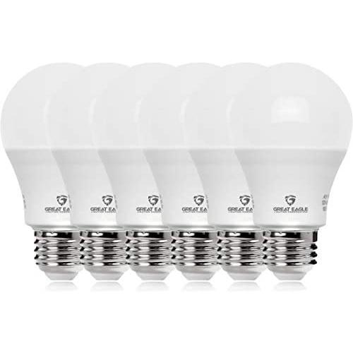 Great Eagle 100W Equivalent LED Light Bulb 1500 Lumens A19 4000K Cool White Non-Dimmable 15-Watt UL Listed (6-Pack)