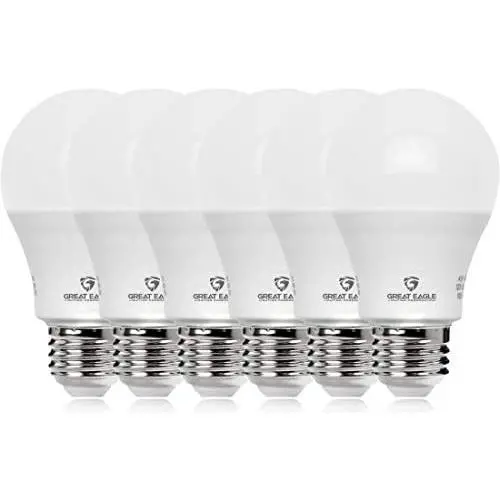 Great Eagle 100W Equivalent LED Light Bulb 1550 Lumens A19 2700K Warm White Non-Dimmable 15-Watt UL Listed (6-Pack)