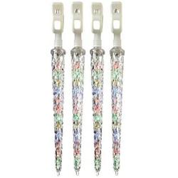 NOMA LED Quick-Clip Cascading Shooting Star Icicle Christmas Lights | Built-in Clip-On Icicle Lights | 10 Multi-Color Bulbs | 12.6 Ft. White Wire Strand 