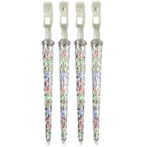 NOMA LED Quick-Clip Cascading Shooting Star Icicle Christmas Lights | Built-in Clip-On Icicle Lights | 10 Multi-Color Bulbs | 12.6 Ft. White Wire Strand NOMA LED Quick-Clip Cascading Shooting Star Icicle Christmas Lights | Built-in Clip-On Icicle Lights | 10 Multi-Color Bulbs | 12.6 Ft. White Wire Strand