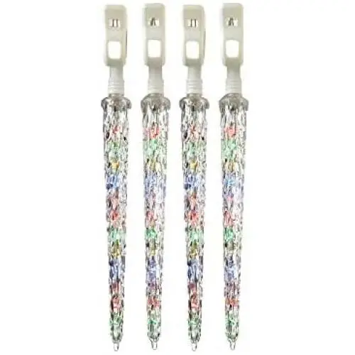 NOMA LED Quick-Clip Cascading Shooting Star Icicle Christmas Lights | Built-in Clip-On Icicle Lights | 10 Multi-Color Bulbs | 12.6 Ft. White Wire Strand 
