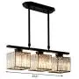 CraftThink Pendant Light Hanging Ceiling Light Modernism Square Clear Faceted Crystal Glass 3 Lights E26 Lighting for Dining Living Room Bedroom Hotel Restaurant, Color: Gold