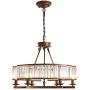 Siljoy Luxury Round Crystal Chandelier Modern LED Dimmable 6-Lights Pendant Lighting Vintage Flush Mount Ceiling Fixture for Dining Room Kitchen Entryway, Dia 25.6'', Brown