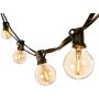 Outdoor String Lights,100ft with 64 Dimmable G40 Glass LED Clear Bulbs UL Approval Waterproof Globe String Lights 1W 2700K Outdoor Lighting for Backyard Porch Cafe Party Wedding Garden