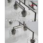 Kira Home Monroe 28'' Modern 4-Light Island Light, Free Swinging Center Arm + Hammered Glass Shades, Adjustable Hanging Height, Brushed Nickel Finish