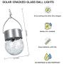 SUNWIND Hanging Solar Ball Lights Outdoor - 8 Pack Cracked Glass Decorative Garden Lights Waterproof Solar Lanterns for Yard, Patio, Fence, Tree, or Holiday Decoration(White)