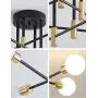 Sputnik Chandelier Mid Century Modern Nordic E26 LED Pendant Lighting Edison 4/6/8 Lights Chandeliers Ceiling Light Fixture Black Light for Living Room,Kitchen,Bedroom,Dining Room