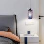 Wylolik Modern Creativity 3D Colourful Cylindrical Glass Fashion Fireworks ART Shop Decoration Lighting Led Personality Pendant Light Restaurant Chandelier Bedroom E27 Hang Lamp Dining Room Line Light