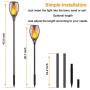 Solar Lights Outdoor, Waterproof Flickering Flames Torches Lights Upgraded Solar Spotlights Landscape Decoration Lighting Dusk to Dawn Auto On/Off Security Torch Light for Patio Deck Driveway (4Pack)