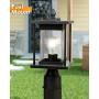 Osimir Outdoor Post Lantern, 2 Pack Modern Outdoor Post Light Fixtures with Pier Mount Base, Sanded Black Finish Seeded Glass, 6.5'' W x 16'' H, 8598/1G-2PK