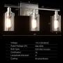 Tangkula 3 Light Wall Lamp, Modern Glass Wall Sconces, E26 Light Bulbs Vanity Light, Silver Energy Saving Fixtures Wall Light, Suitable for Bedroom Living Room Porch Kitchen Cafe (3-Light)