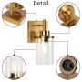 Bathroom Light Fixtures Sconces 1 Light,Contemporary Modern Gold Wall Light Vintage Industrial Wall Sconce Farmhouse Vanity Light Fixture Brass with Clear Glass Shade for Hallway Bedroom Living Room Bathroom Light Fixtures Sconces 1 Light,Contemporary Modern Gold Wall Light Vintage Industrial Wall Sconce Farmhouse Vanity Light Fixture Brass with Clear Glass Shade for Hallway Bedroom Living Room