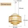 Bamboo Lantern Pendant Lamp, Retro Japanese Style E28 Chandelier Hanging Light Ceiling Lighting Fixture for Living Room Bedroom Restaurant Cafe Teahouse Bar Dining Room Club