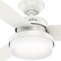 HUNTER 59169 Sentinel Indoor Ceiling Fan with LED Light and Remote Control, 52'', White