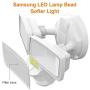 LEPOWER 1000LM Solar LED Security Lights Mtion Outdoor, 2 Adjustable Head Solar Motion Sensor Light, 5500K White Light, IP65 Waterproof Solar Flood Light for Garage, Yard, Patio(White)