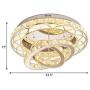 LITFAD Intriguing Multi Ring Crystal Ceiling Light Simple LED Living Room Flush Mount Spotlight Modern Luxury Chandelier Ceiling Lamp in Chrome for Bedroom Dining Room Hotel Entry - Warm Light