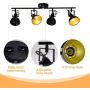 DLLT Flexible Track Light Kit, Black Ceiling Tracking Lights Fixture, 4-Light Flush Mount Spot Lighting for Living Room, Dining Room, Bedroom, Kitchen, Office, Closet Room, E12 Base