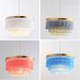 Nordic Decorative Pendant Light Warm Romantic LED Tassel Ceiling Chandeliers Gray/Blue/Pink/White Creative Restaurant Bedroom Dining Room Ceiling Hanging Lamp ( Color : Gray )