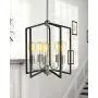 Zeyu 5-Light Foyer Chandelier, Industrial Pendant Hanging Light Fixture for Hallway Dining Room, Black and Satin Nickel Finish, ZJF14-5 SN+BK