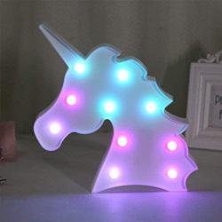 QC Life Colorful Unicorn LED Light Night Lights Lamp Wall Decoration Decorative Sign for Party/Wedding/Kid Birthday Party/Holiday Celebrations(Unicorn)