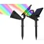 Perfectwo Solar Spotlights, 2-in-1 Colored Adjustable 4 LED Wall/Landscape Solar Lights with Automatic On/Off Sensor, 2 Pack