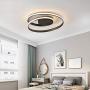 LED Bedroom Light Modern Chandelier Flush Mount Ceiling Lamp Dimmable Acrylic Panel Unique Minimalist Livingroom Pendant Light with Remote Control Dining Room Kitchen Island Office (White) (Black1)