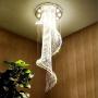 Munsinn Crystal Chandelier Modern K9 Crystal Spiral Raindrop Chandelier 7-Lights Flush Mount LED Ceiling Light Fixture Pendant Lamp for Dining Room Bathroom Bedroom Livingroom