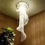 Munsinn Crystal Chandelier Modern K9 Crystal Spiral Raindrop Chandelier 7-Lights Flush Mount LED Ceiling Light Fixture Pendant Lamp for Dining Room Bathroom Bedroom Livingroom