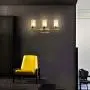 Sivilynus Gold Bathroom Light Fixture, 3 Lights Brushed Brass Sconces Wall Lighting Rustic Vanty Lights for Bathroom Lights Over Mirror with Clear Glass Shade Dining Room