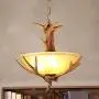 Modern Ceiling Chandelier Light, European Style 5-Ring LED Chandeliers Ceiling Light for Hallway Dining Room Bedroom (Brown-A)