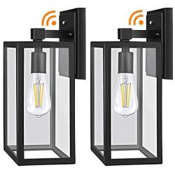 CINOTON Outdoor Wall Sconce Dusk to Dawn Photocell, IP65 Waterproof Outdoor Light Fixtures Wall Mount, Porch Light Fixtures with Clear Glass Shade, E26 Socket Exterior Wall Lamp for Garage, Doorway
