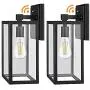 CINOTON Outdoor Wall Sconce Dusk to Dawn Photocell, IP65 Waterproof Outdoor Light Fixtures Wall Mount, Porch Light Fixtures with Clear Glass Shade, E26 Socket Exterior Wall Lamp for Garage, Doorway