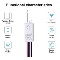HENDUN Smart Wireless Light Switch Compatible with Alexa, Google Assistant, APP Remote Control with Timer for Ceiling Lamp LED Bulb, IP54 Waterproof Outdoor Wall Switch, CE/FCC/ROHS Listed