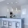 Pendant Lighting,Modern Contemporary,One Light Mini Pendant Light Fixture,Polished Chrome Bubble Glass Crystal Ceiling Hanging Lights, Perfect for Kitchen Island Dining Room Hallway Interior