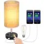 3 Way Dimmable Touch Control Table Lamp with 2 USB Ports and Power Outlet, Bedside Nightstand Lamp Simple Night Light Bedroom Lamp for Bedroom, Living Room, Office (6W Bulb Included) 3 Way Dimmable Touch Control Table Lamp with 2 USB Ports and Power Outlet, Bedside Nightstand Lamp Simple Night Light Bedroom Lamp for Bedroom, Living Room, Office (6W Bulb Included)