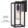 MUDIKIC Outdoor Light Fixture Modern Wall Sconce, Black Aluminum Wall Mounted Lights with Clear Glass Shade (Style 1)